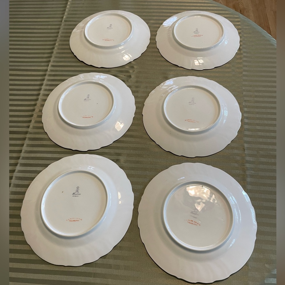 Fine Porcelain Floral Dinner Plates in White with Multicolor Accents - Picture 9 of 11
